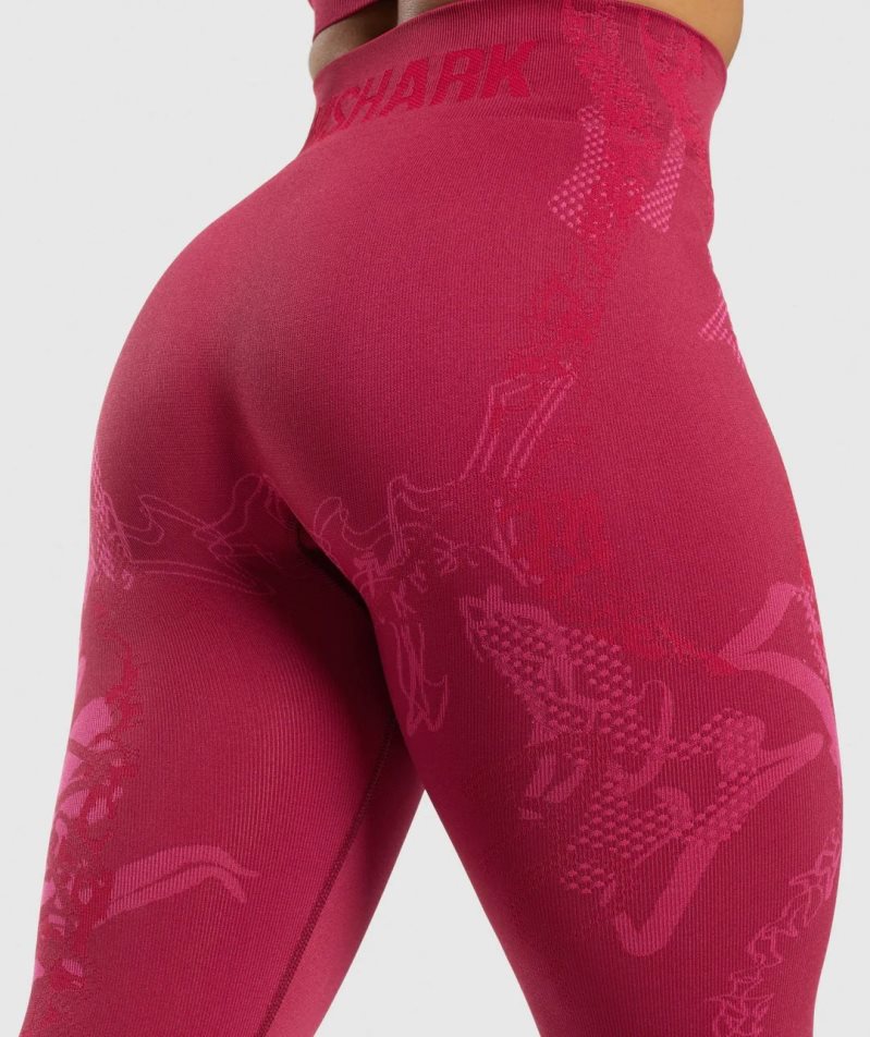 Women's Gymshark Wtflex Seamless Leggings Fuchsia | CA A167D8